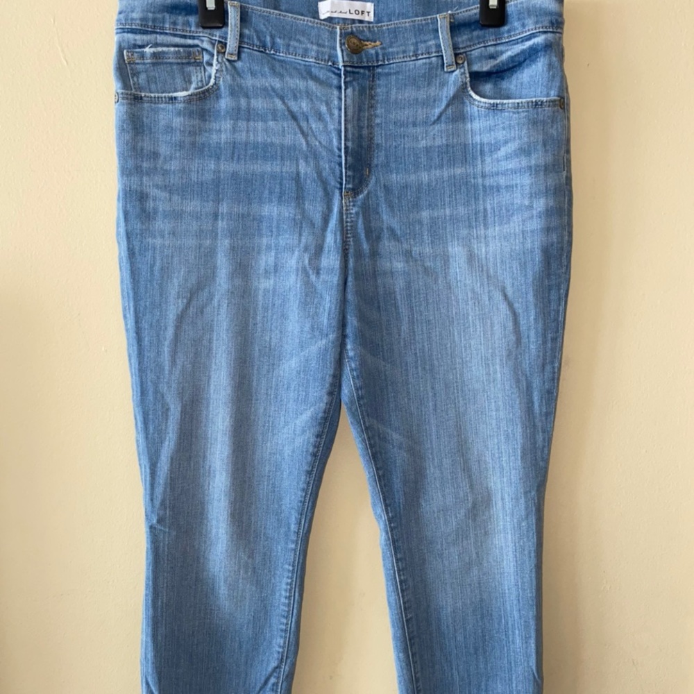 super comfy light wash loft jeans